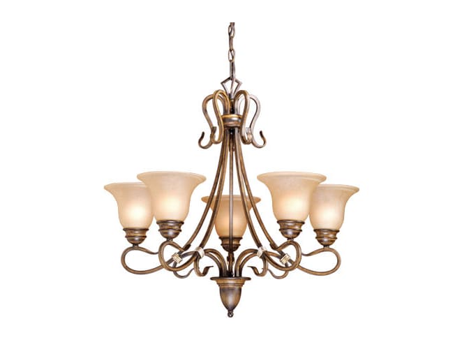 Vaxcel Lighting BE-CHU005AW Aged Walnut Chandeliers Transitional Five Light Up Lighting Chandelier from the Berkeley Collection