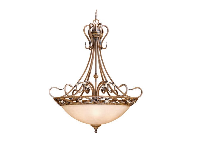 Vaxcel Lighting BE-PDU380AW Aged Walnut Pendants Transitional Seven Light Down Lighting Bowl Pendant from the Berkeley Collection