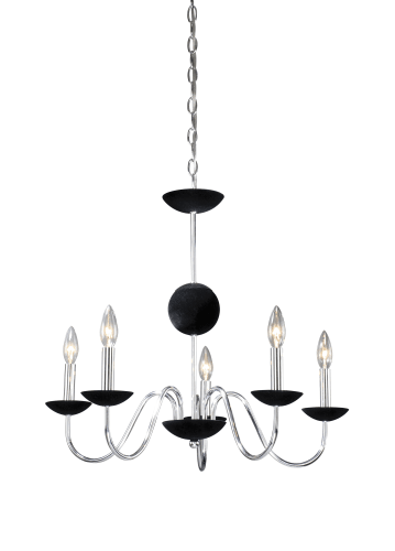 Vaxcel Lighting MA-CHU005CH Chrome Chandeliers Transitional Five Light Up Lighting Chandelier from the Manhattan Collection
