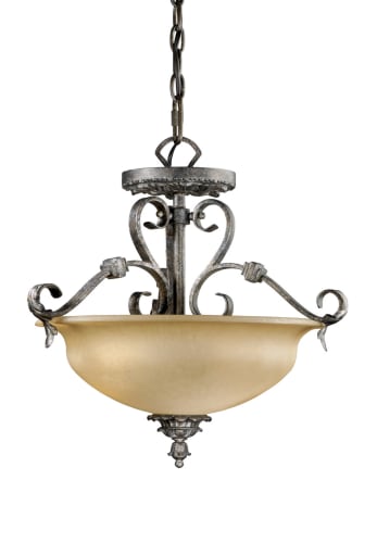 Vaxcel Lighting MM-CFU180AE Athenian Bronze Ceiling Fixtures Tuscan Three Light Down Lighting Semi Flush Ceiling Fixture from the Montmarte Collection