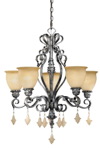 Vaxcel Lighting MM-CHU005AE Athenian Bronze Chandeliers Tuscan Five Light Up Lighting Chandelier from the Montmarte Collection