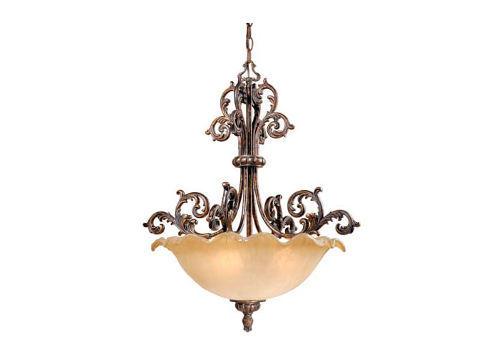 Vaxcel Lighting MT-PDU250AR Aged Bronze Pendants Tuscan Four Light Down Lighting Bowl Pendant from the Monte Carlo Collection