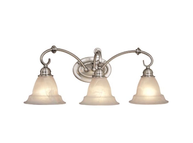 Vaxcel Lighting OM-VLD003SN Satin Nickel Bathroom Fixtures Transitional Three Light Down Lighting 26 Wide Bathroom Fixture from the Omni Collection