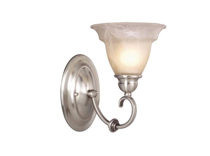 Vaxcel Lighting OM-VLU001SN Satin Nickel Wall Sconces Transitional Single Light Up Lighting Wall Sconce from the Omni Collection
