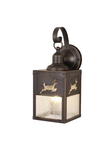 Vaxcel Lighting OW33553BBZ Burnished Bronze Bryce Rustic / Country Single Light Down Lighting Deer Outdoor Wall Sconce from the Bryce Collection OW33553