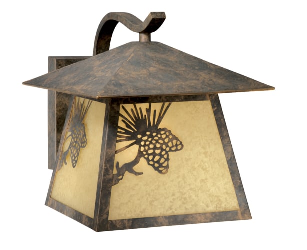 Vaxcel Lighting OW50593OA Olde World Patina Whitebark Rustic / Country Single Light Down Lighting Outdoor Wall Sconce from the Whitebark Collection OW50593