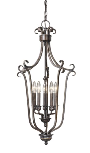 Vaxcel Lighting PD35916AZ Aztec Bronze Pendants Tuscan Five Light Up Lighting Foyer Pendant from the Mont Blanc Collection