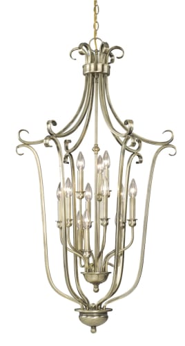 Vaxcel Lighting PD35925A Antique Brass Pendants Tuscan Twelve Light Up Lighting Foyer Pendant from the Mont Blanc Collection