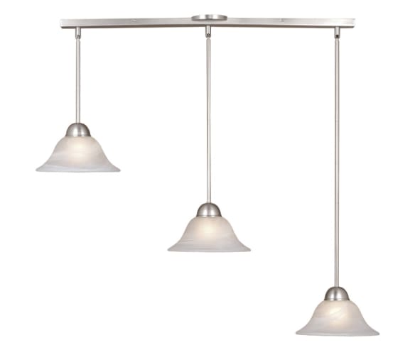 Vaxcel Lighting PD5027BN Brushed Nickel Pendants Contemporary / Modern Three Light Down Lighting Pendant from the Da Vinci Collection