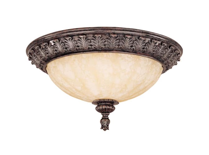 Vaxcel Lighting PR-CCU170BA Burnt Patina Ceiling Fixtures Tuscan Three Light Down Lighting Flush Mount Ceiling Fixture from the Princeton Collection
