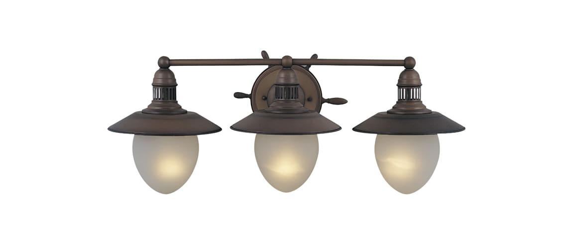 Vaxcel Lighting VL25503RC Antique Red Copper Orleans Transitional Three Light Down Lighting 28 Wide Bathroom Fixture from the Orleans Collection VL25503