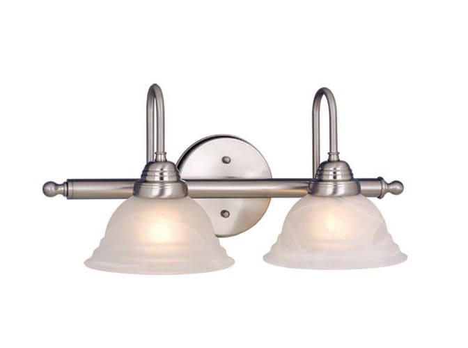Vaxcel Lighting VL5148-2BN Brushed Nickel Babylon Contemporary / Modern Two Light Down Lighting 18.75 Wide Bathroom Fixture from the Babylon Collection VL5148