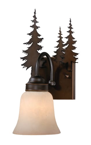 Vaxcel Lighting VL55501BBZ Burnished Bronze Yosemite Rustic / Country Single Light Down Lighting Pine Tree 8.63 Wide Bathroom Fixture from the Yosemite Collect