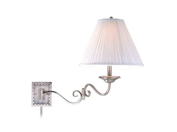 Vaxcel Lighting WL35927SN Satin Nickel Wall Sconces Tuscan Single Light Up Lighting Swing Arm Wall Sconce from the Mont Blanc Collection