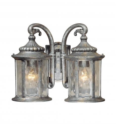 Vaxcel Lighting OW39013GS Gilded Silver Bathesda Bathesda Traditional / Classic Two Light Outdoor Wall Sconce OW39013