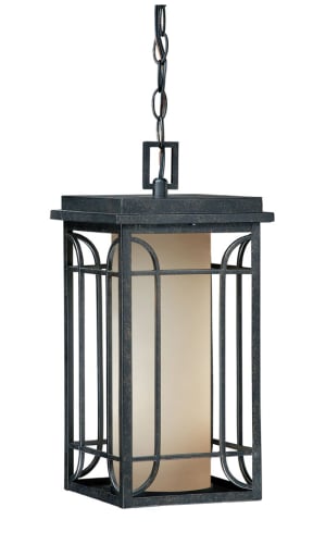 Vaxcel Lighting NP-ODD080GT Gold Stone Newport Craftsman / Mission 1 Light 16.625 Height Outdoor Chain Hung Pendant from the Newport Collection NP-ODD080