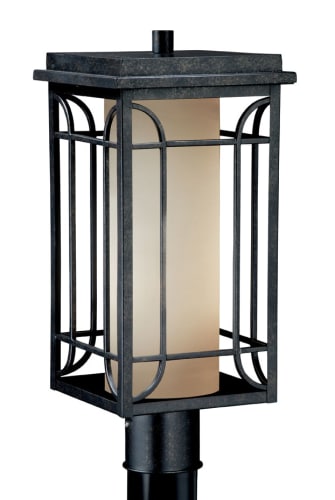 Vaxcel Lighting NP-OPU080GT Gold Stone Newport Craftsman / Mission 1 Light 17.75 Height Outdoor Post Light from the Newport Collection NP-OPU080