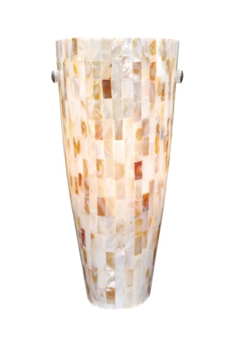Vaxcel Lighting WS53252SN Satin Nickel Milano Art Deco / Retro 1 Light Mosaic Shell Glass Wall Sconce from the Milano Collection WS53252